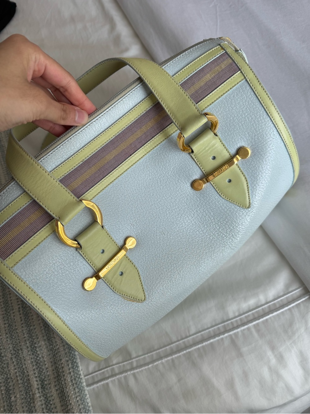 Moschino Leather Satchel with Gold Hardware - Picture 9 of 9